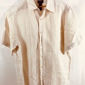 Claiborne Men's Casual Beige Linen Shirt